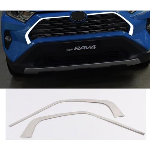 Car Front Grill Grille Decorative Strips Car Styling Decals Cover Trim for toyota rav4 rav 4 xa50 2019 2020 accessories parts
