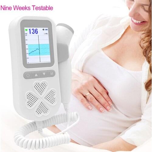 Fetal Doppler Heartbeat Detector Portable Ultrasound Pregnant Baby Heart Rate Monitor LCD 3.0MHz Pocket Doppler