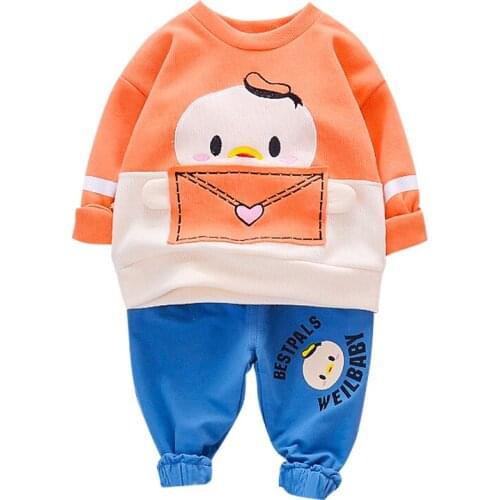 Kids Fashion Girls Clothing New Spring Autumn Baby Boy Clothes Children Cotton Cartoon T Shirt Pants 2Pcs/set Toddler Tracksuits