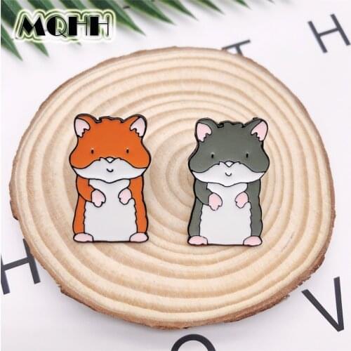 Cartoon Cute Animal Cat Dog Mouse Squirrel Enamel Brooch Alloy Badge Cowboy Clothes Bag Pin Accessories Jewelry Gift For Friend