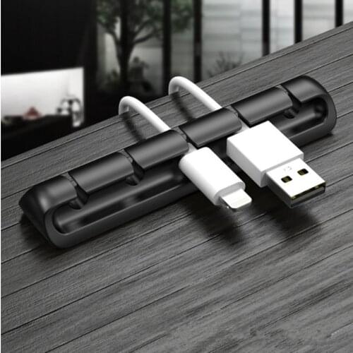 Silicone Cable Holder Clips Cord Organizer Flexible Charger USB Cable Winder Wire Management Clips For Mouse Keyboard Earphone