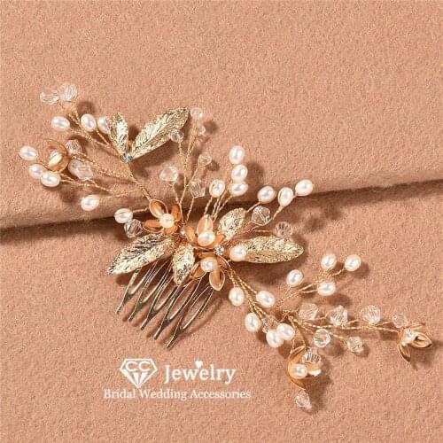 CC Hair Combs Wedding Accessories for Women Engagement Jewelry Bridal Hairwear Flower Shape Stick 100% Handmade Headdress M165