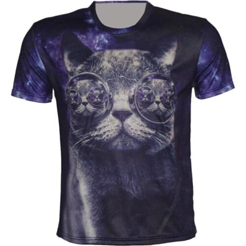 Cool Boy 2018 Summer New Children 3D T Shirt Boy Girl Tops Animal Glasses Cat Print Casual Short Sleeve Clothes Sport T-Shirt