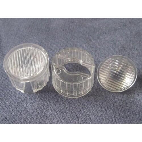LXT-20 High quality Led Lens sets, Lens Diameter: 20mm, Holder Size: 22X13.4mm, 5 degree, Stripe surface, PMMA Materials