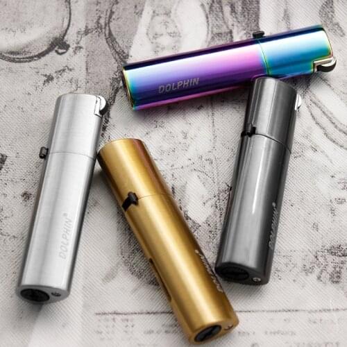 Metal Torch Jet Compact Lighter Lock Fire Windproof Butane Refillable Gas Turbo Pipe Lighter Pocket Cigarette Outdoor Lighter