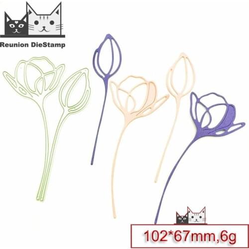 Reunion Tulip Flower Metal Cutting Dies Stencils for DIY Scrapbooking/photo Album Decorative Embossing DIY Paper Cards 2020 NEW