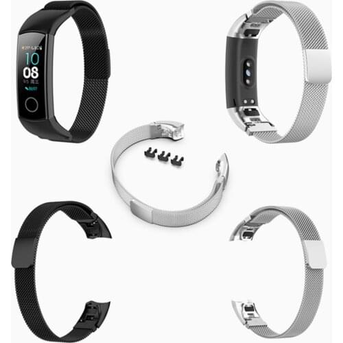 Metal Wrist Strap For Hua wei Honor Band 5 / 4 NFC Strap Smart Wristband Milanese Stainless Steel Bracelet Band Watch Accessory