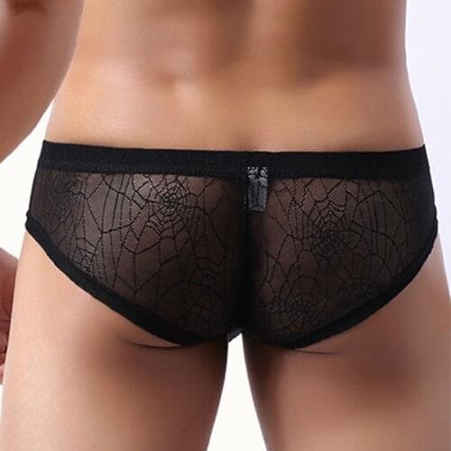 Men Boxer Short Sexy Transparent Lace Pouch Underpants Mesh Majtki Mencalzoncillos Mombre Perspective Mutande Uomo Male Panties