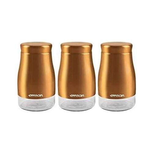 Verna 3-Piece Jar Set Large Rose Gold-Volume: 1400 ml-Length: 19 cm-Diameter: 11 cm