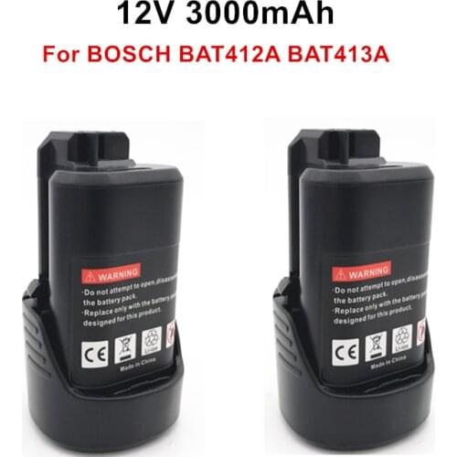 3.0Ah 10.8V 12V Li-ion Rechargeable Battery pack replace for BOSCH cordless Electric drill screwdriver BAT411 BAT412 BAT412A