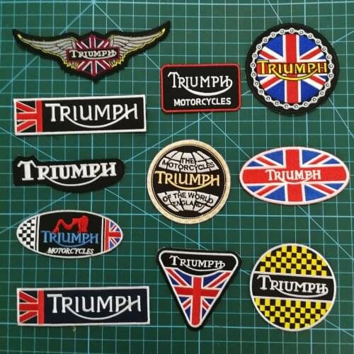 Motorcycles triumph PATCHES BADGES for BIKER VEST IRON ON PATCHES APPLIQUE CLOTHING SHOES BADGES live to ride motorcycles patch
