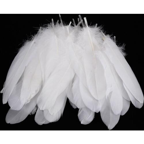 50pcs White Color Natural Goose Feathers for Party Wedding Jewelry Making Crafts DIY Decorations Plumes 15-20cm