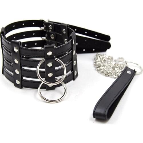 New Leather Collar Tied Necklace Multi - Layer Neck Necklace Female Flirting Slave Erotic Toys BDSM Set Sex Toys for Woman