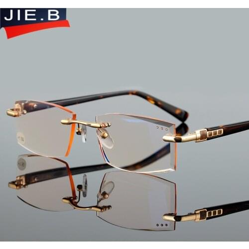 High quality special cutting presbyopia lenses men style square reading glasses fashion presbyopic spectacles for hyperopia men