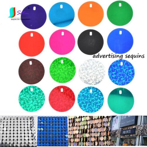 Wholesale DIY Handmade Decoration Store Advertising Board Sequins Round 3cm Solid color Laser Outdoor Use PET Sequin S0681L
