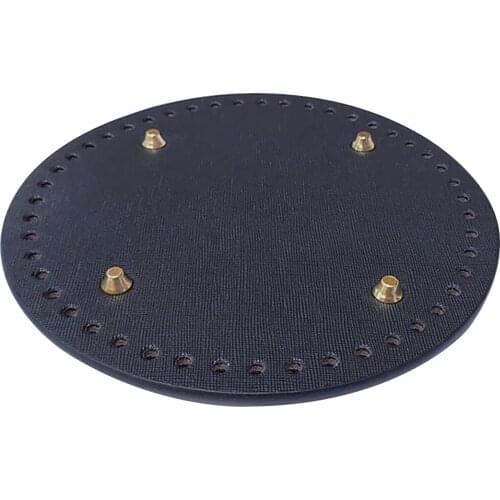 Crochet Purse Pad Pre Drilled Bag Base Round Durable Prevent Abrasion Bottom Mat 15cm PU Leather Cushion With 4 Nails Practical