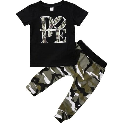 Baby Casual Toddler Newborn Toddler Kid Baby Boy Cotton Clothes Tops T Shirt Long Pants Outfit Set Size 1-5T