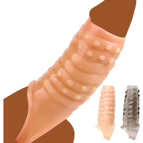Male Spike Condom Particles Point Penis Sleeve Restraint Glans Delayed Ejaculation Vaginal irritation Flirting Sex Toy