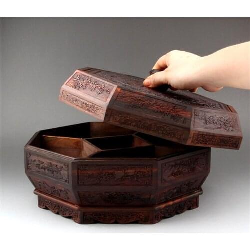 Red acid branch seeds snacks cassette cover fruit bowl creative contemporary sitting room new Chinese lacquer dried fruit