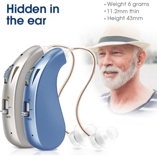 Hearing Aid Rechargeable Digital Hearing Amplifiers Wireless Mini Hearing Aids for 80-90dB Moderate Loss With US Standard Plug