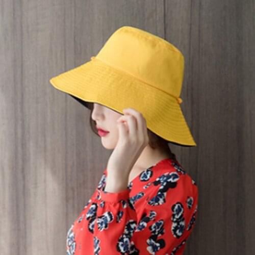 MAERSHEI Sunscreen Women Girls Bucket Hat Caps Summer Autumn Black Fisherman High Quality Cotton Simple Hats