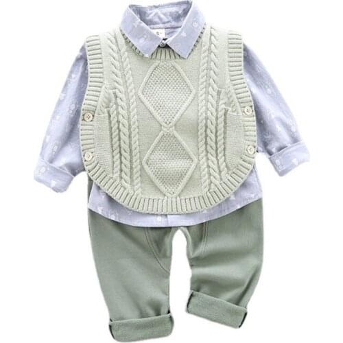 New Kids Tracksuits Spring Autumn Baby Clothes Children Boys Casual Cartoon Vest Shirt Pants 3Pcs/Sets Toddler Fashion Costume