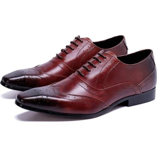 Black Brown Spring Summer Men Leather Shoes square Toe Lace UP Derby Flats Elegant Formal Dress Male Oxford Calzado Hombre