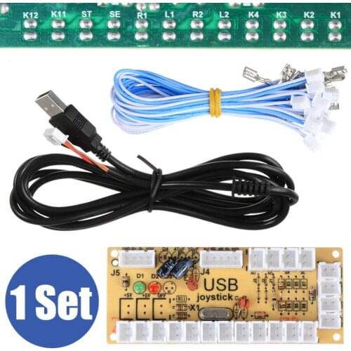 USB Encoder PC Arcade Joystick Kit Replacement for Mame Jamma Fighting Game Stick Controls DIY Arcade Game Kit Parts Accessories