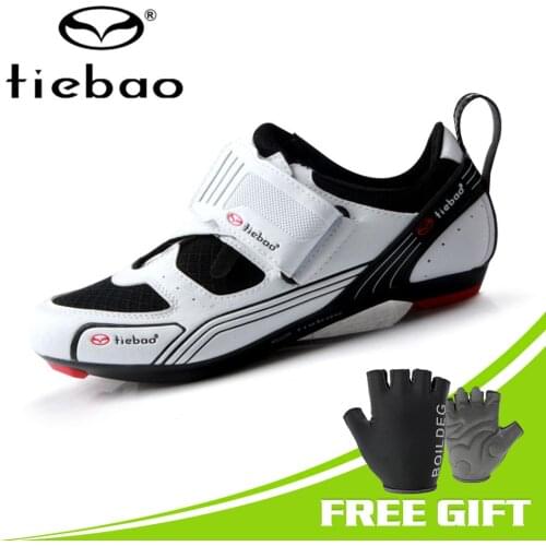 TIEBAO Men Women Cycling Shoes Triathlon Zapatillas Ciclismo Fiberglass-Nylon Outsole Road Bike Shoes EU size 39-48 Bicycle