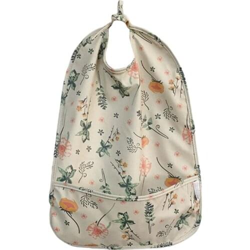 Cartoon Printed Waterproof Bib with Pocket Baby Infants Feeding Apron Newborn Smock Burp Cloth for Boys Girls