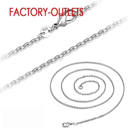 1PC Nice Fashion Jewelry Findings 16"-30" Necklace Chains Genuine 925 Sterling Silve Link Chain Lobster Clasp Korean Jewelry