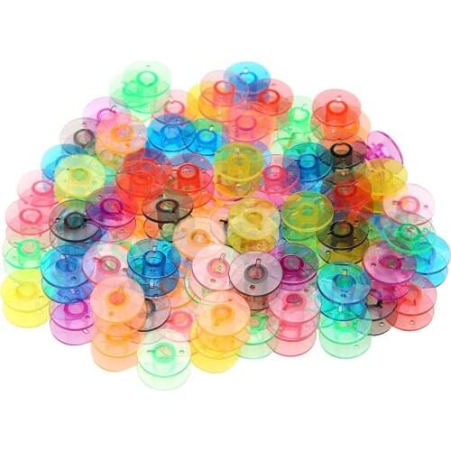 100pcs Universal Plastic Colorful Empty Bobbins Spool for Sewing Machine