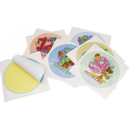 12 Pcs Month Sticker Baby Photography Milestone Memorial Monthly Newborn Kids Commemorative Card Number Photo Props C5AF