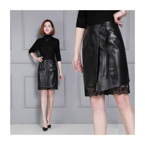 2018 New Fashion Genuine Sheep Leather Skirt K41