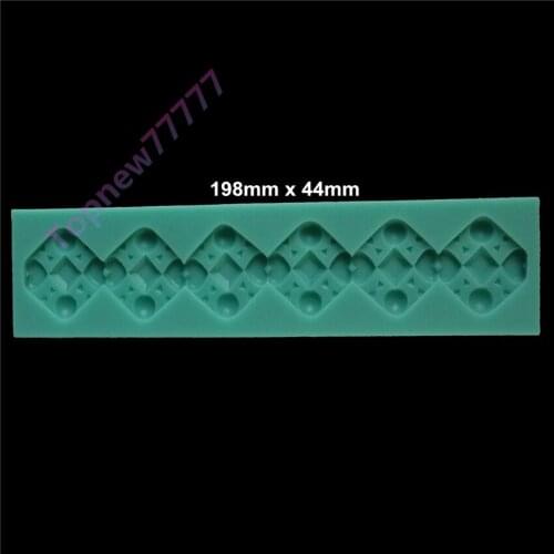 3D Cake decoration Fondant lace mold Round square modelling Silicone Mold 19.8X4.4X1CM 2331