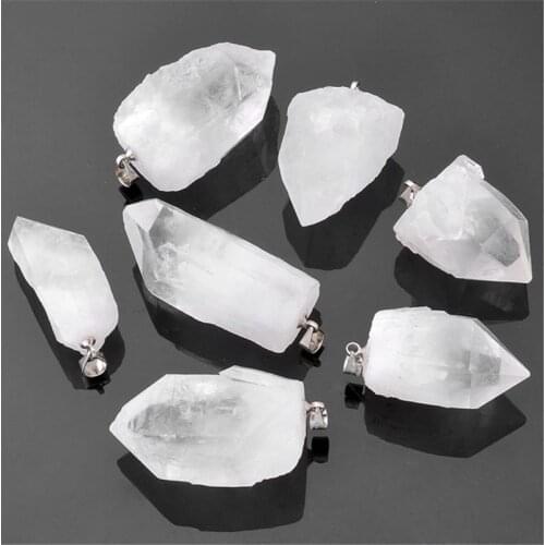 Ayliss Hot 1pc Irregular Stone Rock Crystal Quartz Natural Lapis Lazuli Gem stone Circle Pendant Necklace Gifts Pendant Jewelry