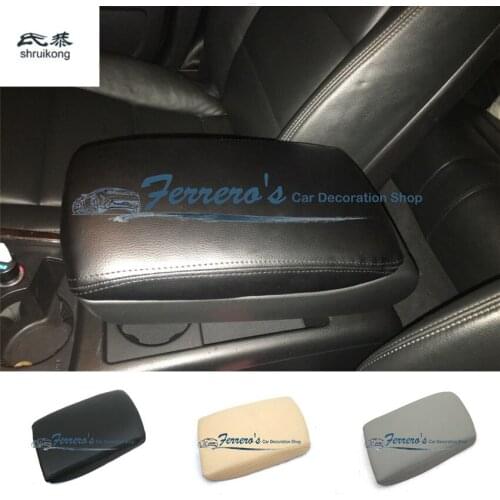 1PC Leather Center Console Armrest Cover Lid For Audi A6 C6 4F 2006 2007 2008 2009 2010 2011 2012 Black Grey Beige