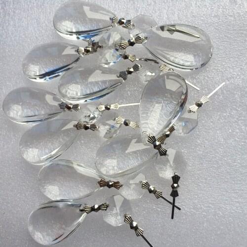 10PCS/lot 72mm Sparkle Clear Glass Crystal pendants for Chandelier parts, lighting glass prisms hanging drops wedding home decor