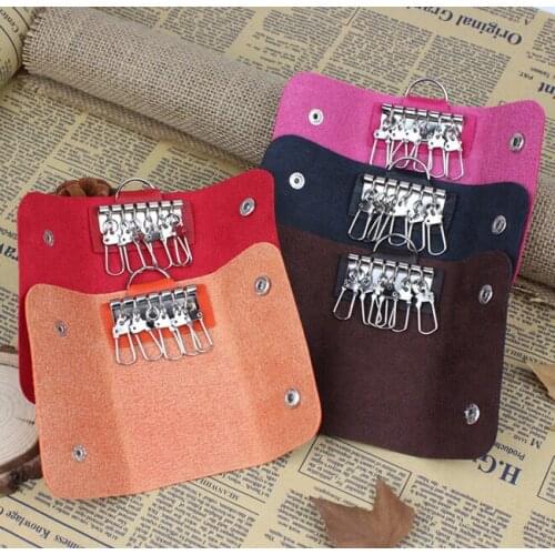 Key Wallet Cases Holder Organizer Manager Patent Leather Buckle New Car Keychain Femme Male Gift Women Men Key