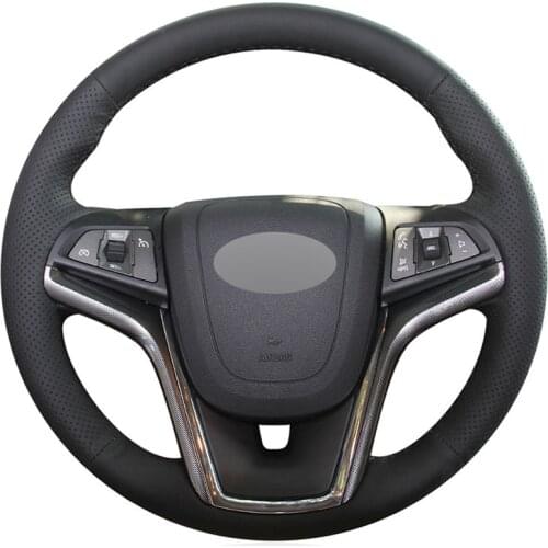 Black PU Faux Leather DIY Car Steering Wheel Cover for Chevrolet Malibu 2011-2018 Volt Camaro 2011-2015 Aveo 2016-2018