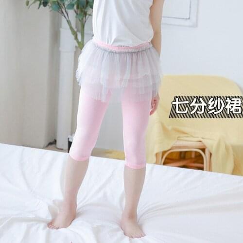 Kids Skrit Leggings Summer Girls 7 Points Leggings Princess Tutu Skirts Girls Base Dance Culottes