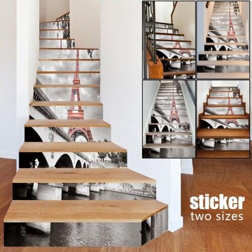European Self-adhesive Stickers Colorful Landscaping Waterproof Removable Stairs Sticker Home Decoration DIY Tile Sticker