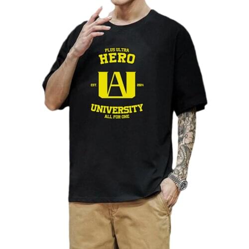 My Hero Academia Anime T Shirt Letters Printed Graphic Tops Harajuku Manga Short-sleev Women Men Summer Cotton Camisetas