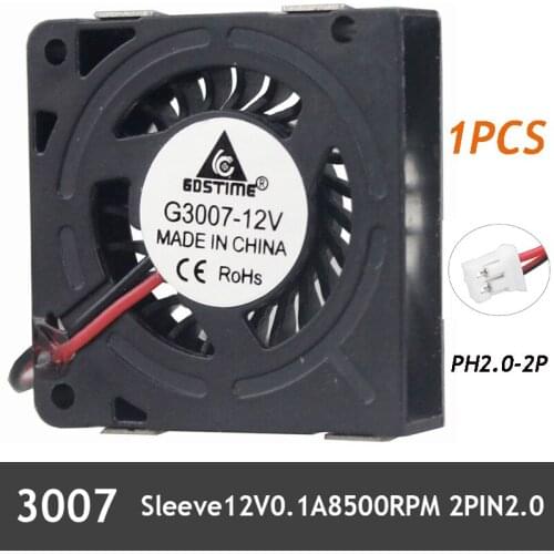 Gdstime 1pcs DC 2pin 12V Mini 30MM Small New Cooling Fan 30mmx30mmx7mm Brushless