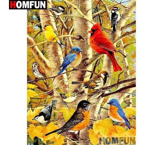 HOMFUN Full Square/Round Drill 5D DIY Diamond Painting "Animal bird" 3D Diamond Embroidery Cross Stitch Home Decor A21342