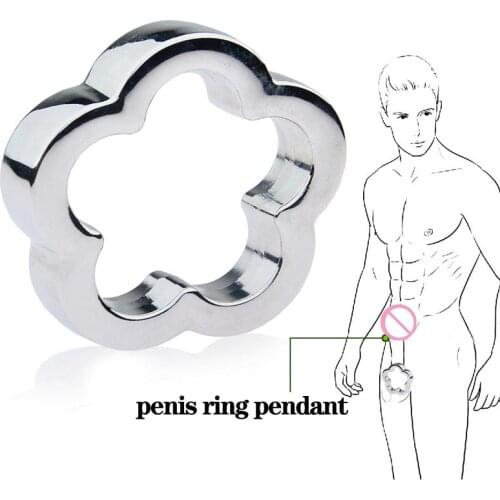 Penis Weight Exercise Scrotum Bondage Ball Stretcher Metal Cock Ring Pendant Cbt BDSM Adult Erotic Sex Toys For Men Dick Ring