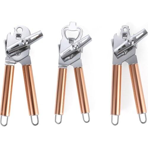 Can Opener Kitchen Gadgets Professional Manual Stainless Steel Golden Safety Jar Lid Beer Bottle Opener Tools