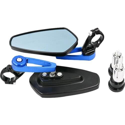 Motorcycle Rearview Mirrors Handlebar End Side Mirrors Anti- Lens Universal