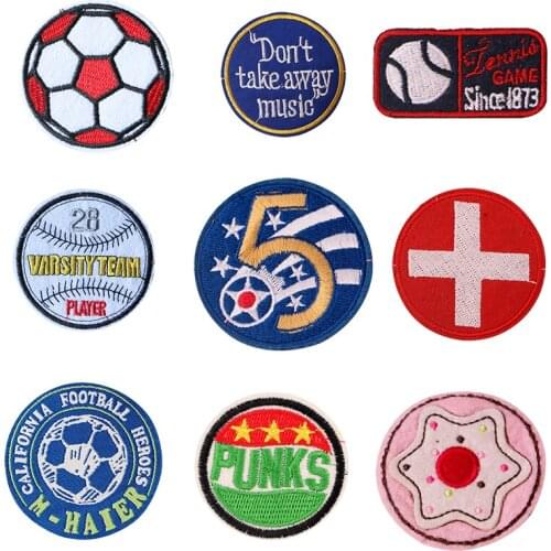 Cartoon Decorative Football, baseball icon Embroidered Applique Patches For DIY Iron on Badges Stickers on backpack,the clothes