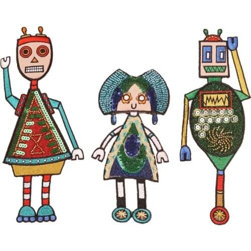 3Pcs/set Fashion Trend Embroidery Rhinestone Beaded Patches Appliques Sew on Sequins Patches for DIY Clothing Decoration LSHB876